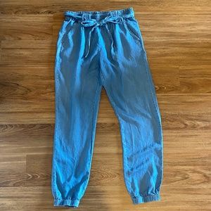 Faux Denim jogger style pants